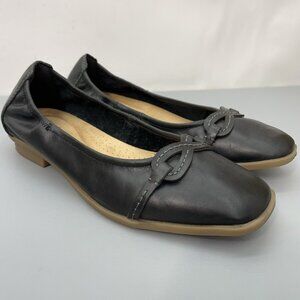 Clarks Lyrical Rhyme Leather Flats Shoes Slip On Comfort Black Womens 7.5